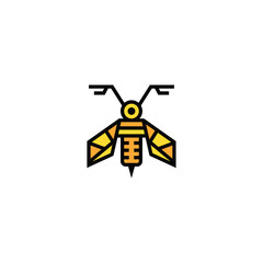 Bee and motorcycle logo design.