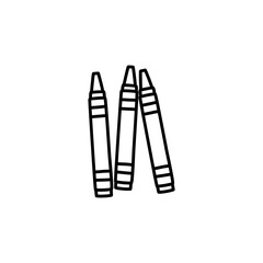 Hand Drawn crayon in doodle style isolated on background