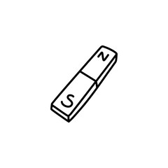 magnet icon illustration with hand drawn doodle cartoon style vector isolated
