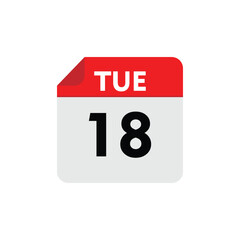 Fototapeta premium 18 tuesday icon with white background