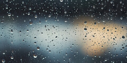 Obraz premium Car mirror in rain. Rainy day serenity. Abstract raindrops on window. Nature brushstrokes. Raindrop artistry on glass