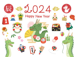 2024年辰年の正月素材セット