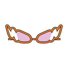 WebGroovy Sunglasses in Retro Hippie Style . Geometric Abstract Vector Eyewear in 1970s. Vector Flat illustration.