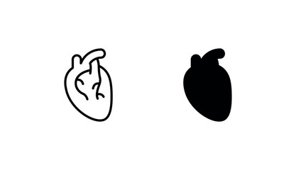 Human Heart icon design with white background stock illustration