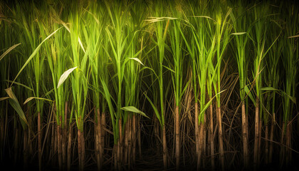 Fototapeta premium Sugarcane Field in Warm, Tropical Setting