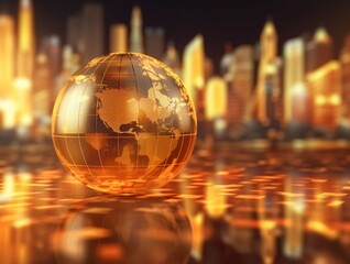 Globe on the abstract background. Global business concept 3D illustration