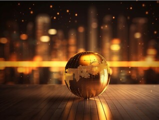 Globe on the abstract background. Global business concept 3D illustration
