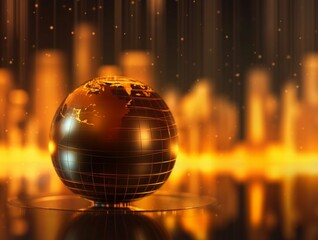 Globe on the abstract background. Global business concept 3D illustration
