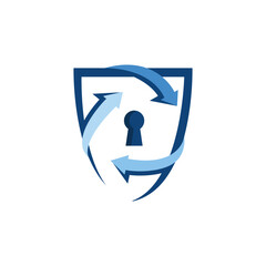 Shield captcha icon vector logo