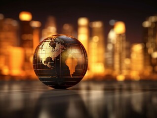 Globe on the abstract background. Global business concept 3D illustration