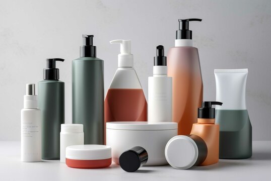 Bottles of perfume and cosmetics