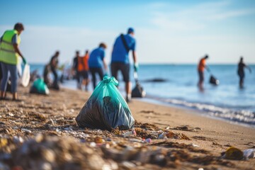 Beach Clean Up - Community Service and Environmentalism - AI Generated
