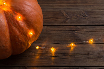 Halloween background with electric garland