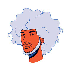 Vector Young Character Head Comic Style solated