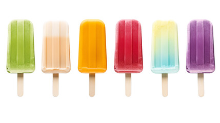 Colorful summer popsicles isolated on a white background