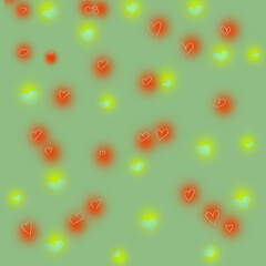 The background image has a bright heart shape.