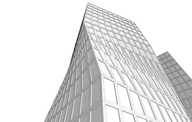 Fototapeta premium Modern buildings vector 3d illustration