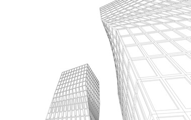 Fototapeta premium Modern buildings vector 3d illustration