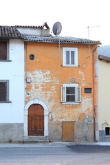 Aged House Facade in Rural Village in Lazio, Italy