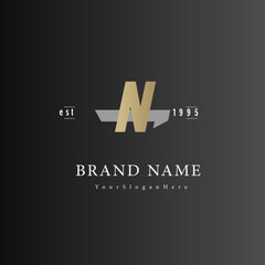 Obraz premium N letter Vintage logo
