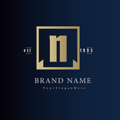Obraz premium N letter Vintage logo