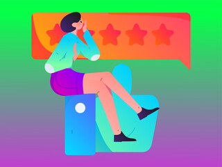 Business People Flat Vector Concept Operation Hand Drawn Illustration
