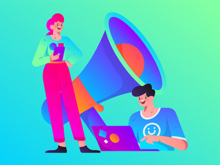 Business People Flat Vector Concept Operation Hand Drawn Illustration
