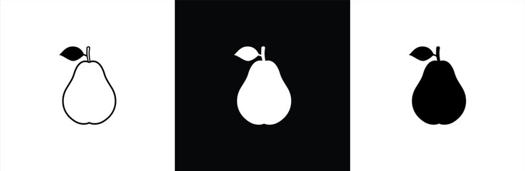 Pear icon. Pear icon collection. pear simple line and outline. Pear fruit icon sign and symbol. Vector illustration.