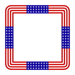 Square usa flag frame