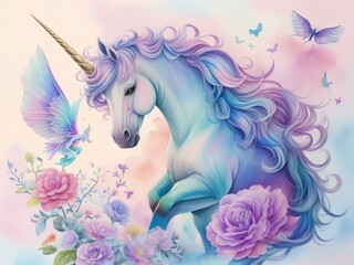 beautiful unicorns,   created by ai generated