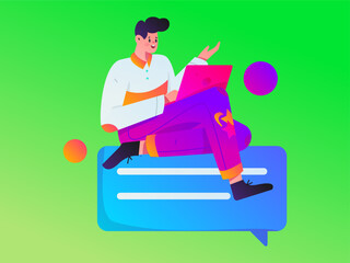 Business People Flat Vector Concept Operation Hand Drawn Illustration
