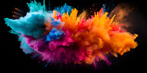 Colorful paint splashes png, Colored powder explosion. Mix rainbow splash on transparent background,Colorful Powder Falling From The Sky Background