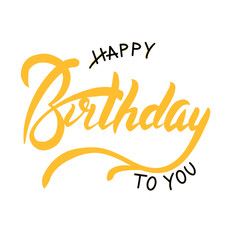 Happy birthday golden lettering