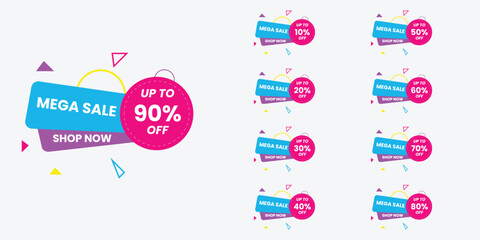 Vector mega sale banner discount promotion template
