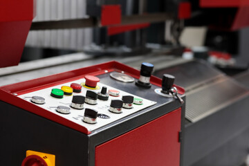 control console of automated band saw machine