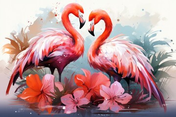 painting of a flamingo