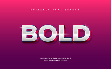 Bold Chrome editable text effect template