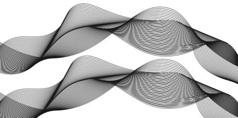 Black wave isolated on white background.black wavy lines on white background vector illustration,Stylized line art background.