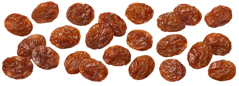 Red raisin set isolated on white background. Package design elements with clipping path
