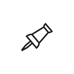 push pin vector icon line template