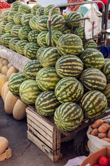 Watermelons in the Osh bazaar in Bishkek, Kyrgyzstan
