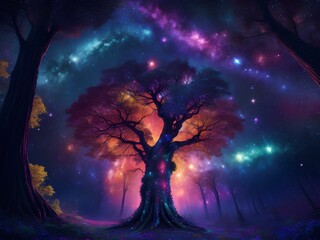 Fototapeta premium beautiful tree with beautiful color, created by ai generated