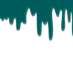 Dark green colorful dripping splatter, Color splash or Dropping Background.background with drops.water drops on white
