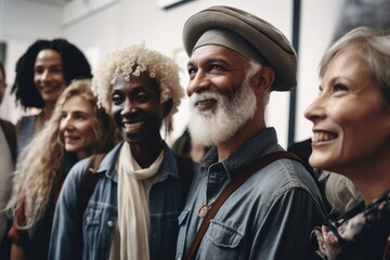 shot of a diverse group of friends at an exhibition