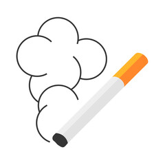Cigarette flat icon, vector sign of burning cigar