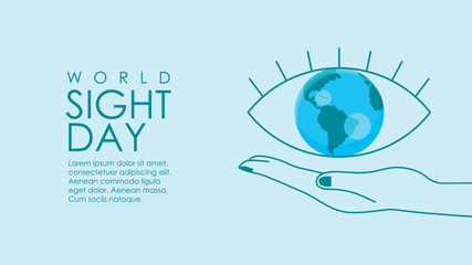 world sight day banner template horizontal vector stock