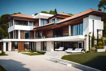 modern house on a day