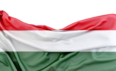 Flag of Hungary isolated on white background with copy space above. 3D rendering