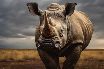 Zelfklevend Fotobehang Rhinoceros in his habitat in Africa © Creative Clicks