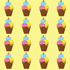 Vectors food i screem seamless pattern color Fabric pattern black and white is a vector file pattern line work